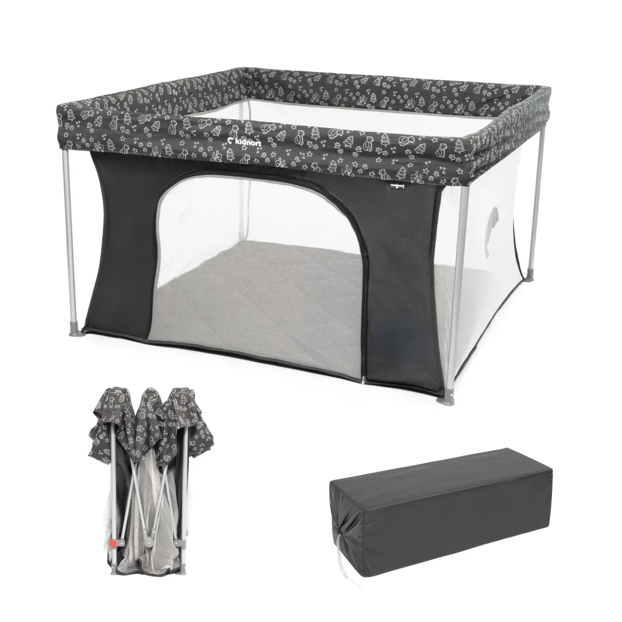 Kidnort Snoen ogradica za bebe black