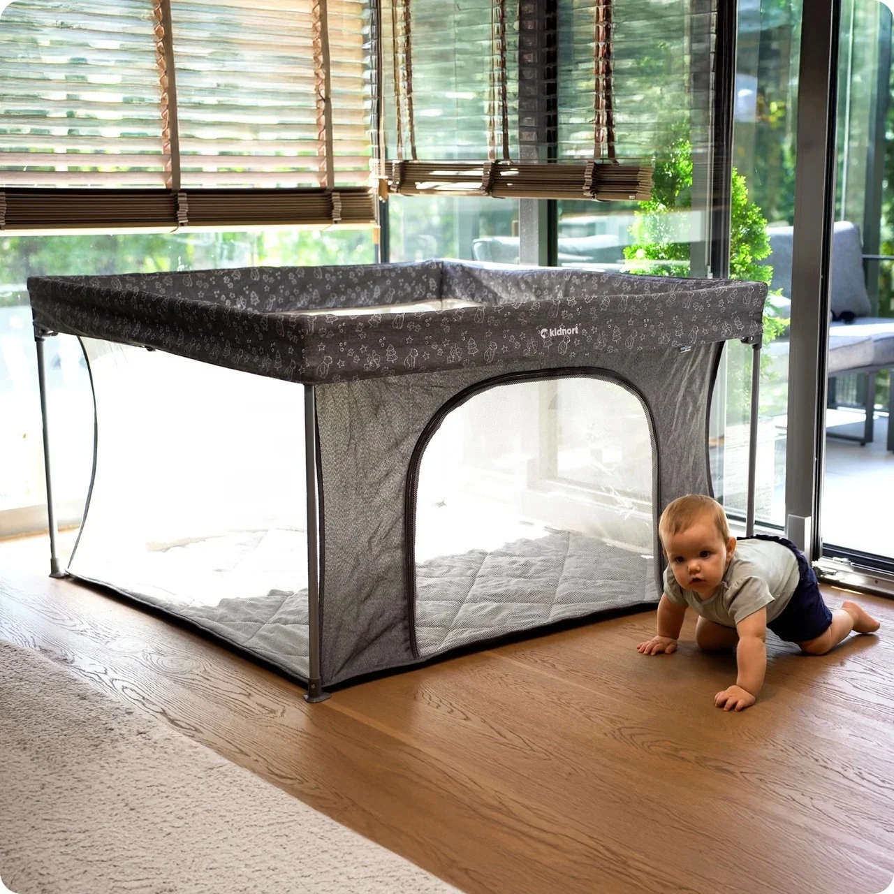 Kidnort Snoen ogradica za bebe grey