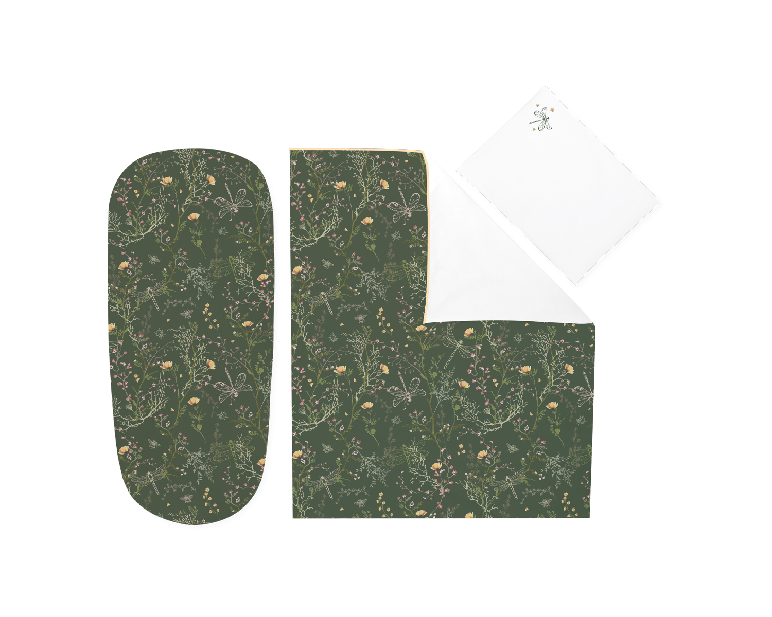 Kikka Boo posteljina za korpu 6pcs Secret Garden Green