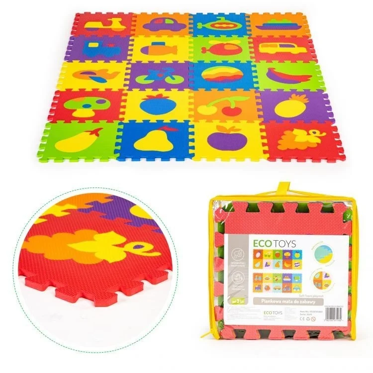 Edukativna podloga EVA FOAM 20 djelova 148x119cm ECOTOYS