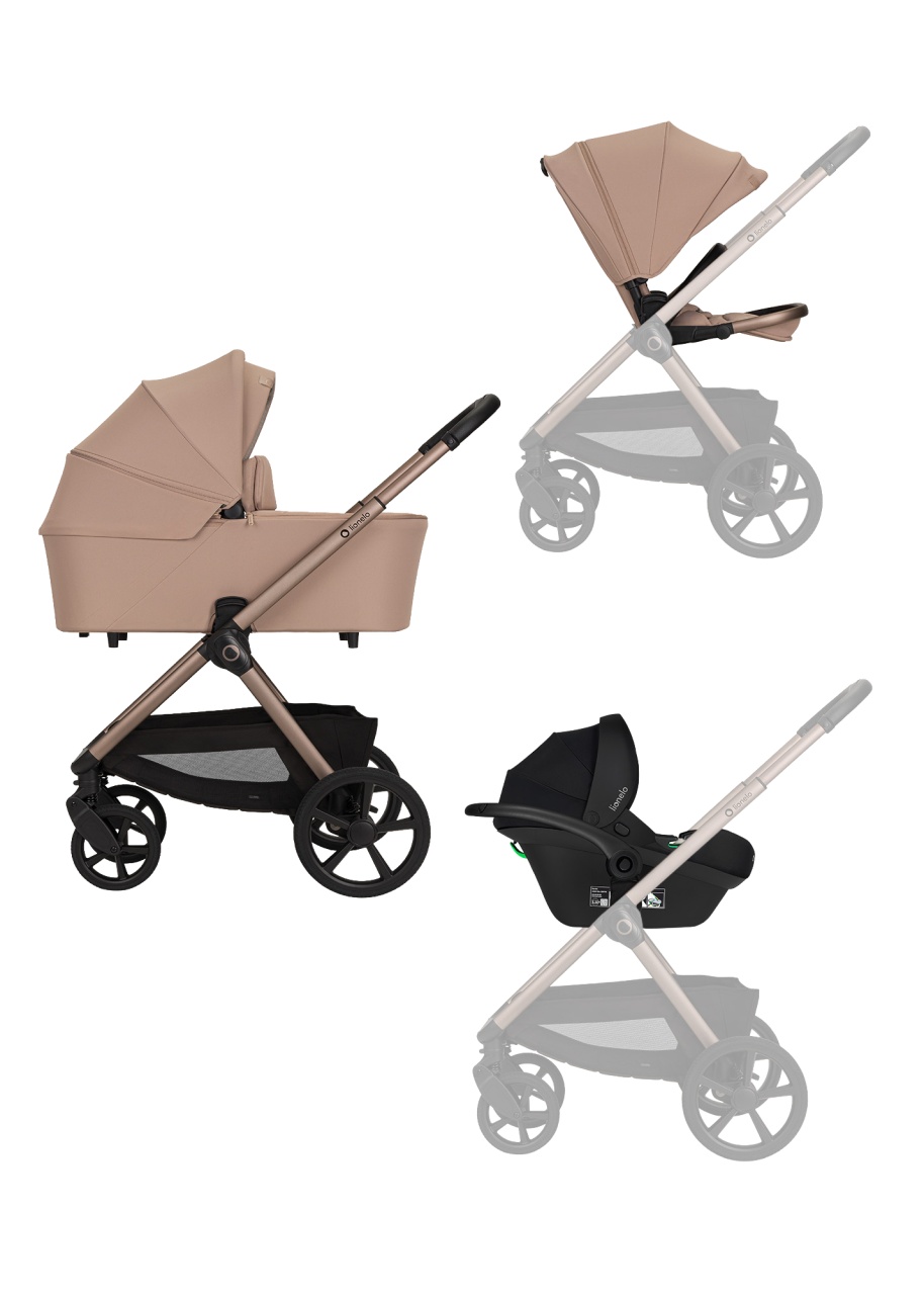 Lionelo Carmine – kolica 3u1 Beige Sand
