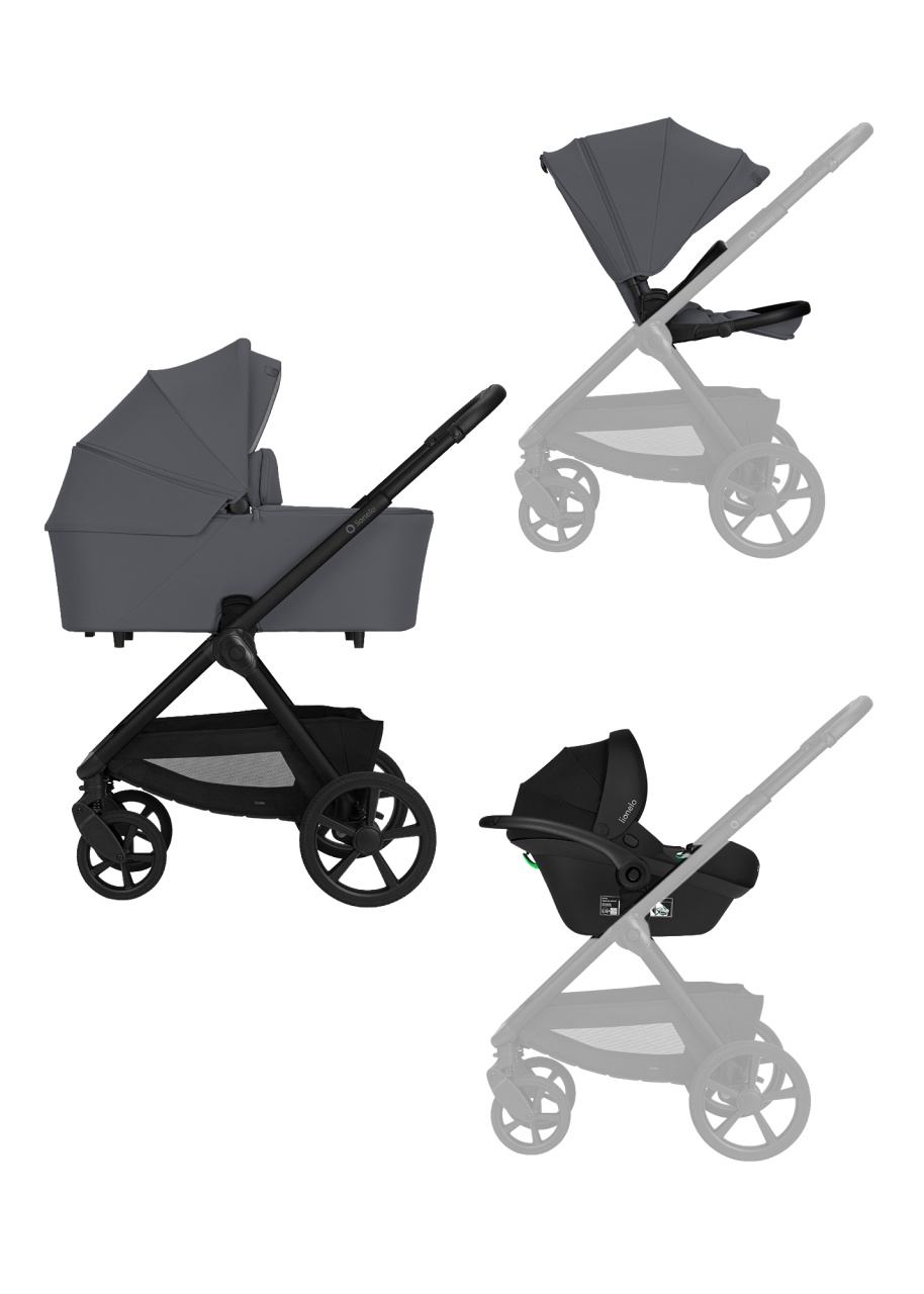 Lionelo Carmine – kolica 3u1 Grey Stone
